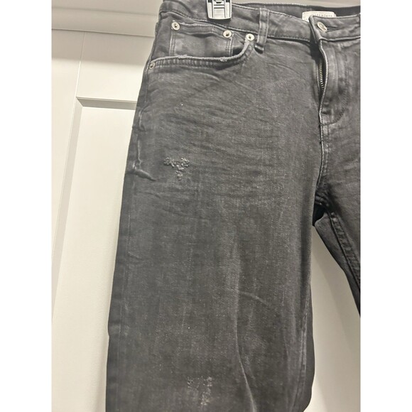 Zara Women’s Premium Denim Collection Black Jeans Size 10 Stretchy Distressed - Picture 3 of 8